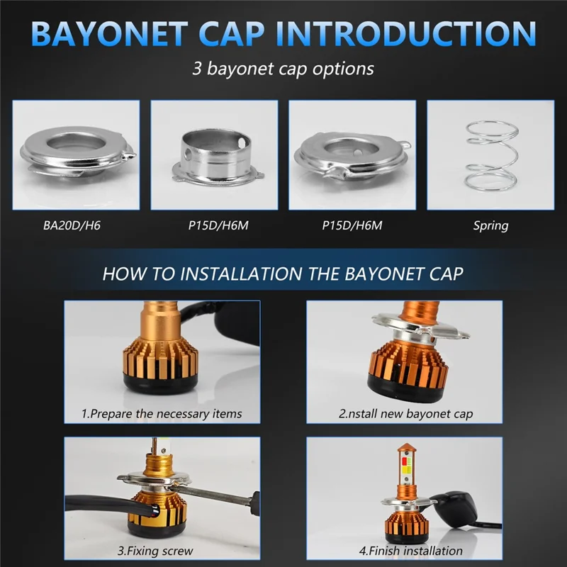 C01 Yellow White Blue Red Multi Color LED Spotlight IP67 Waterproof Aluminum Alloy Motorcycle Headlight