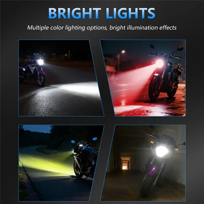 C01 Yellow White Blue Red Multi Color LED Spotlight IP67 Waterproof Aluminum Alloy Motorcycle Headlight