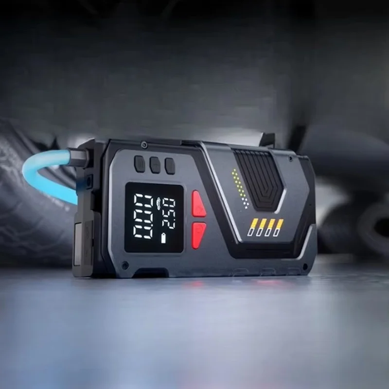 Multi-function Emergency Car Jump Starter Digital Display Wireless Tire Inflator with  SOS Mode and Flashlight