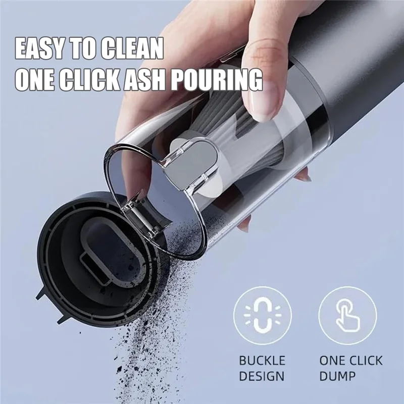Portable Car Vacuum Cleaner 16000Pa High Suction Handheld Cordless Vacuum Blower for Auto / Home Cleaning - Grey