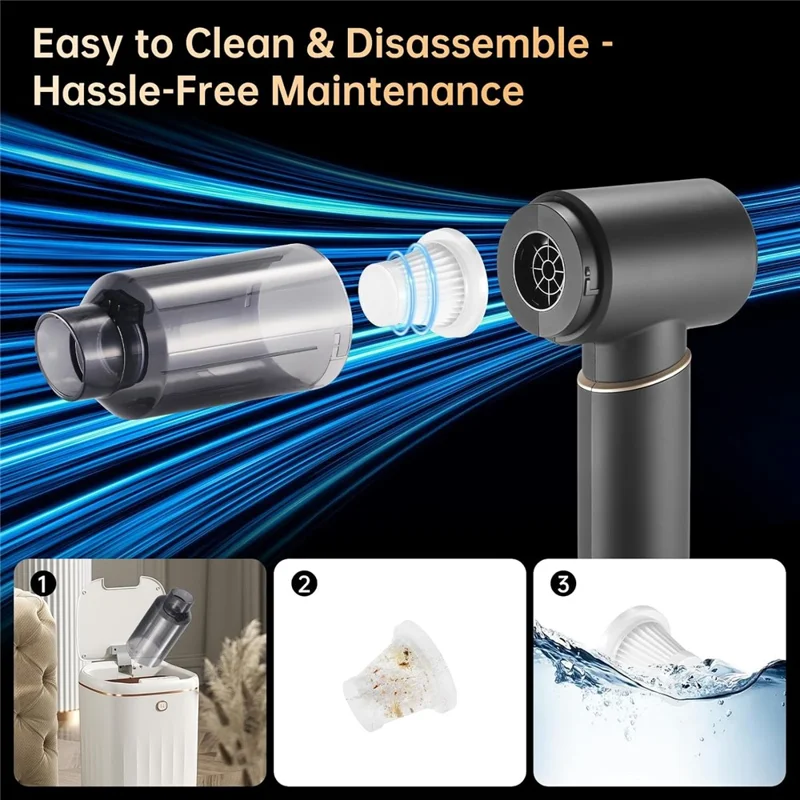 Portable Car Vacuum Cleaner Suction Blowing 2 in 1 High Power 22000Pa Wireless Cleaner for Auto / Home