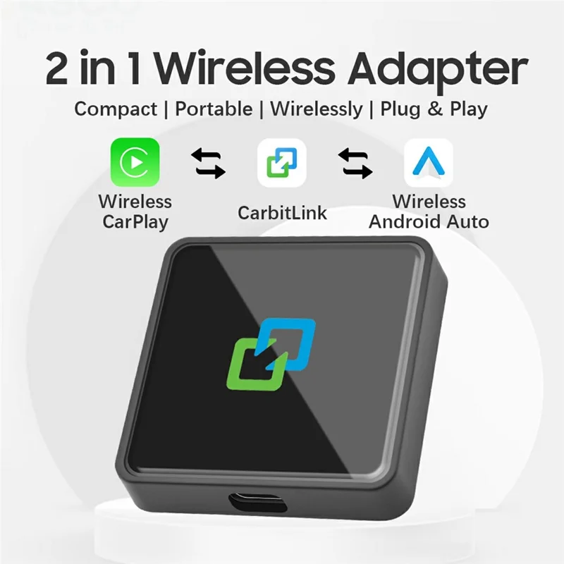 Wired to Wireless Carbitlink Adapter Wireless Car Play Android Auto Adapter Box