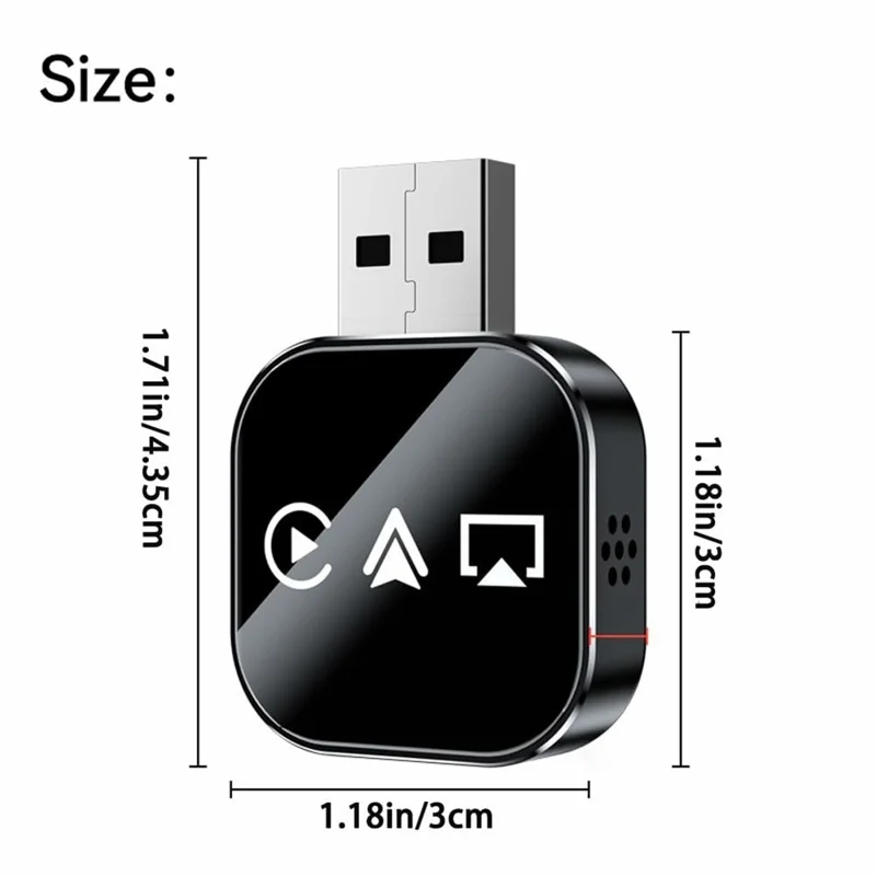 Q1AS 3 in 1 Airplay Smart AI Box for Apple CarPlay Android Auto Wired to Wireless Adapter - Silver