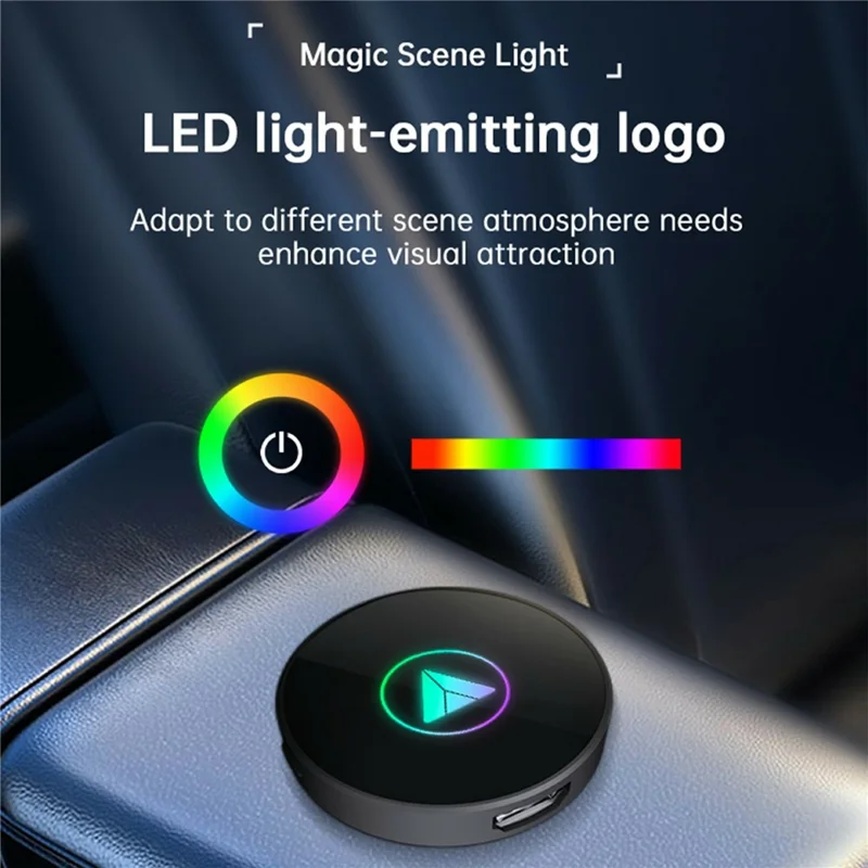 HD2CP Pro 2K HD Input Wireless CarPlay Android Auto Adapter Compatible with Youtube Netflix