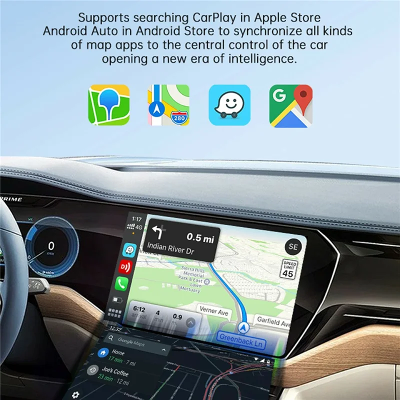 HD2CP Pro 2K HD Input Wireless CarPlay Android Auto Adapter Compatible with Youtube Netflix