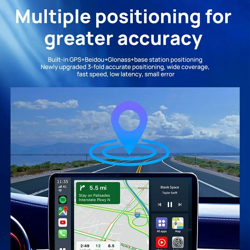 TBOX-LED-4GB+64GB Kabel zu Wireless Car Play Adapter Android 13 Auto Qualcomm Octa-Core Box, Eurasische Version