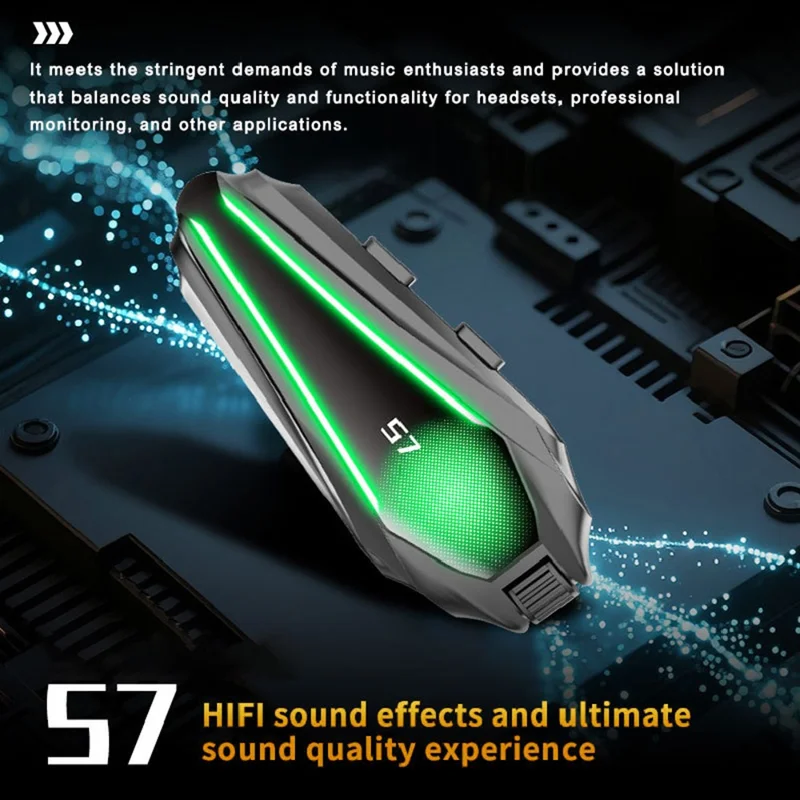 S7 PRO Motorcycle Helmet IP67 Waterproof Bluetooth-Compatible Headset Intercom with 2 in 1 Mic