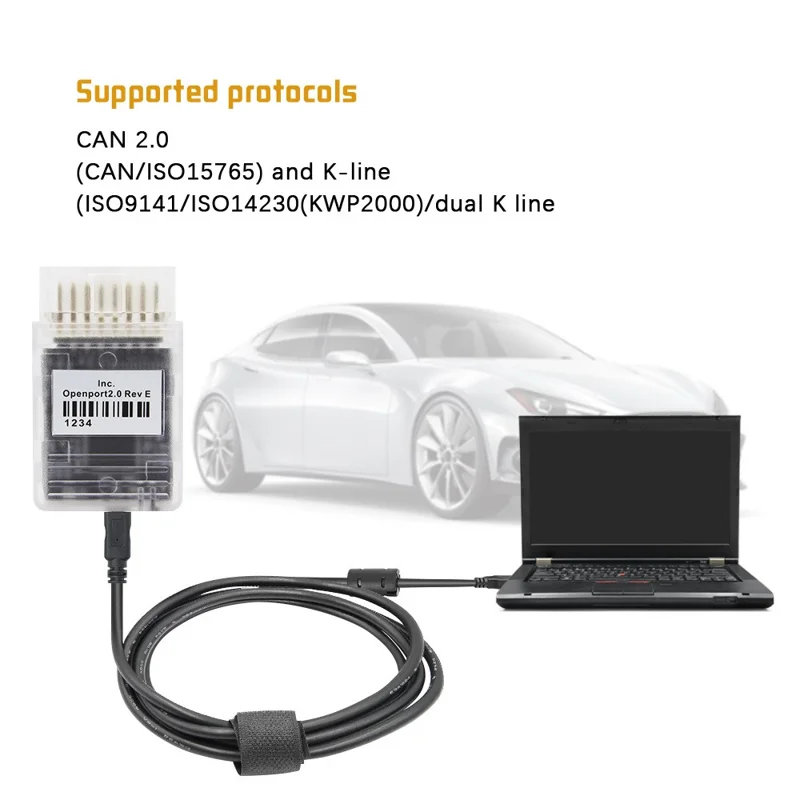 OpenPort 2.0 Strumento di Diagnosi per Auto per Ottimizzazione ECU Flash OBD / OBD2, Scanner J2534 con Disco di Registrazione