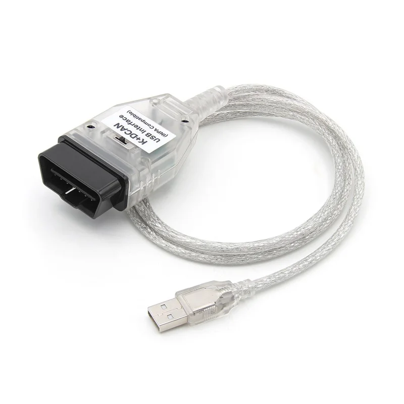 K + DCAN K-CAN FTDI Chip for E60 / E61 / E83 / E81 / E87 OBD2 Auto Car Diagnostic Tool OBD 2 Scanner USB Interface Cable - White