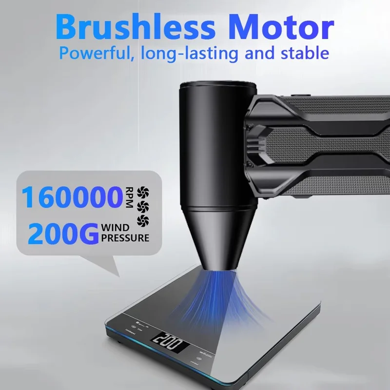 160000 RPM Turbo Fan Blower Portable Wireless Dust Blower with LED Light 5000mAh Rechargeable Air Blower