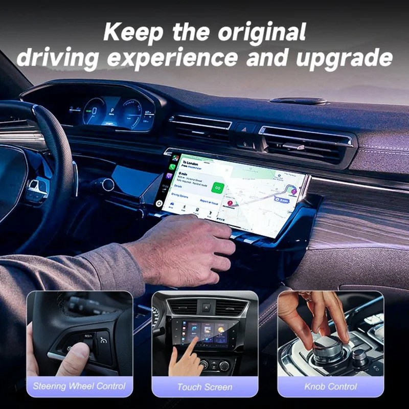 306AC 2 in 1 USB + Type-C Wireless CarPlay Android Auto Adapter for iPhone  /  Android Phones Wired to Wireless Dongle