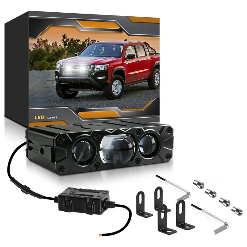 M5 90W High Power Car Grille Light High Low Beam IP68 Waterproof Triple Lens LED Spotlight