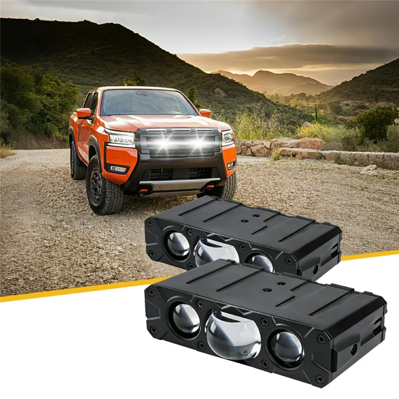 M5 90W High Power Car Grille Light High Low Beam IP68 Waterproof Triple Lens LED Spotlight