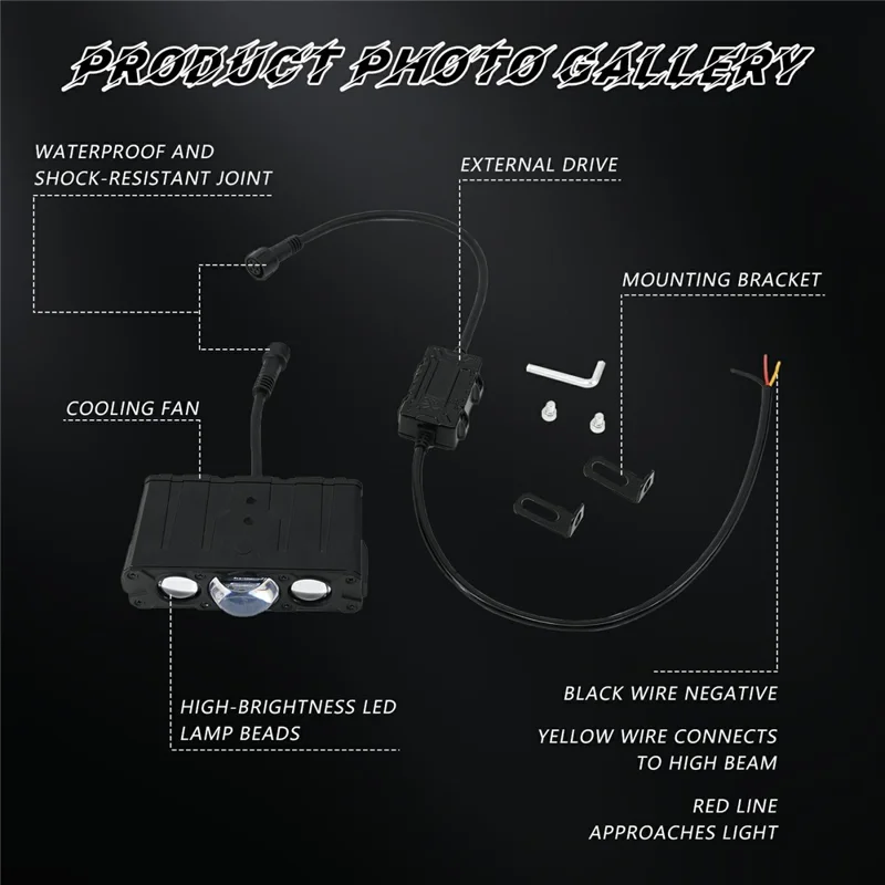 M5 90W High Power Car Grille Light High Low Beam IP68 Waterproof Triple Lens LED Spotlight