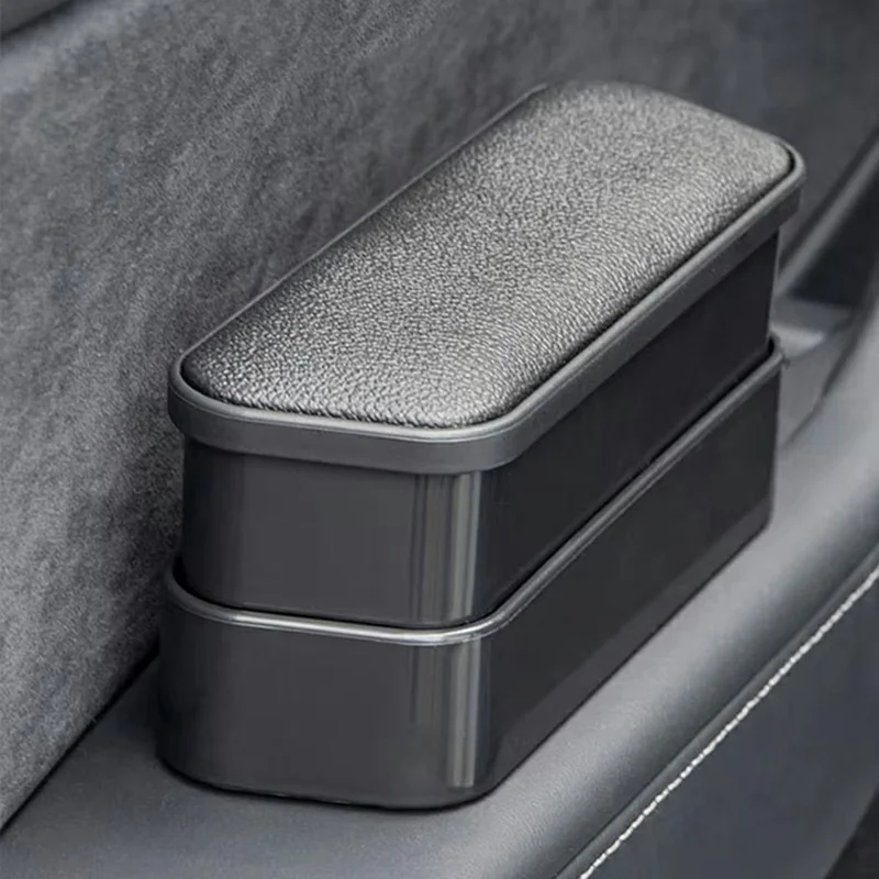 Multi-Functional Storage Car Armrest Elbow Pad Height-Adjustable Vehicle Armrest Box Cushion - Black