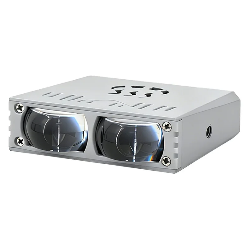 S10 1Pc 35W 2-LED Ultra Thin Car Grille Light with Cooling Fan Dual Color Motorcycle Auxiliary Driving Lamp