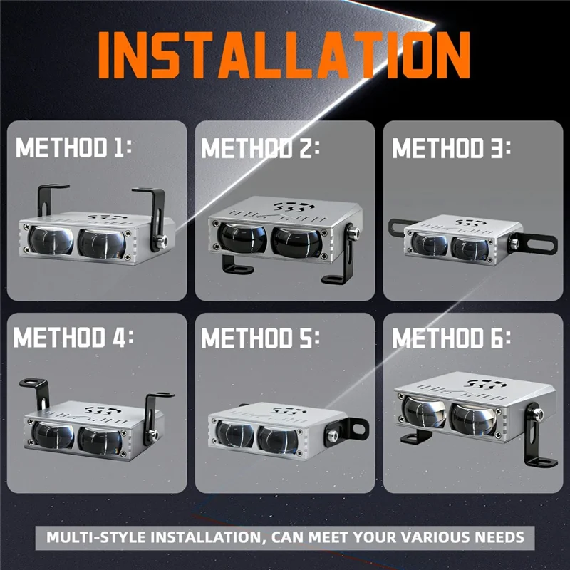 S10 1Pc 35W 2-LED Ultra Thin Car Grille Light with Cooling Fan Dual Color Motorcycle Auxiliary Driving Lamp