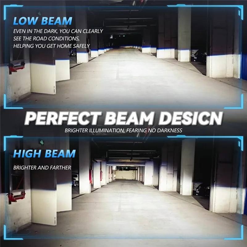 T02 1Pc 2.5 Inch Blue Film Lens Glare Free High Brightness Spotlight High Low Beam Car Headlight