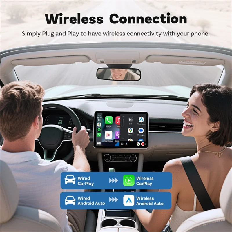 CP88-M 2 in 1 Wireless Car Play Android Auto Box Wired to Wireless Car Play / Android Auto Adapter