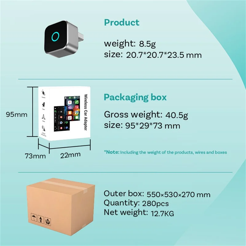 CP88-M 2 in 1 Wireless Car Play Android Auto Box Wired to Wireless Car Play / Android Auto Adapter