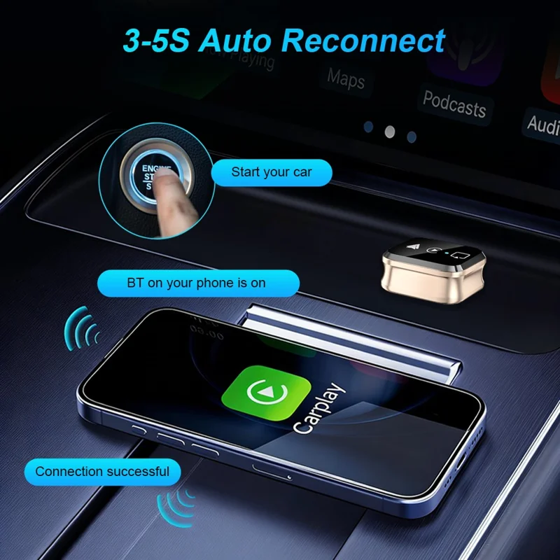 M70 4 в 1 Адаптер для зеркального отображения экрана, преобразователь проводного подключения Car Play и Android Auto в беспроводное, поддержка AirPlay и Miracast