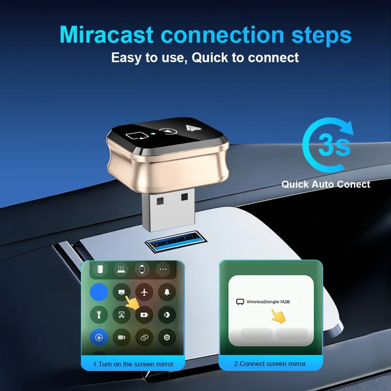 M70 4 в 1 Адаптер для зеркального отображения экрана, преобразователь проводного подключения Car Play и Android Auto в беспроводное, поддержка AirPlay и Miracast