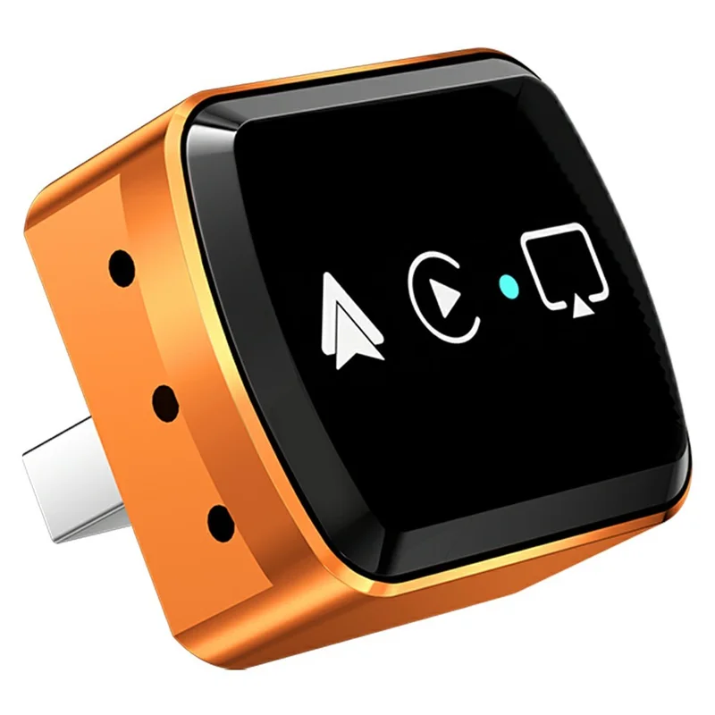 Adaptateur M71 4 en 1 pour la diffusion intelligente d'écran AirPlay / Miracast pour véhicules, convertisseur filaire vers sans fil CarPlay / Android Auto - Orange