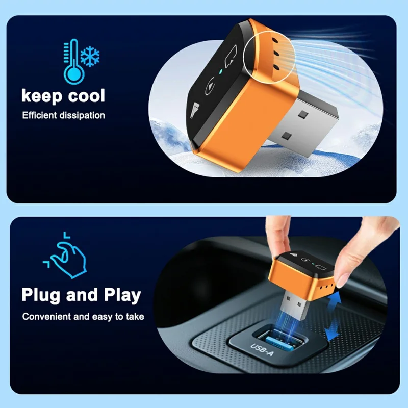 Adaptateur M71 4 en 1 pour la diffusion intelligente d'écran AirPlay / Miracast pour véhicules, convertisseur filaire vers sans fil CarPlay / Android Auto - Orange