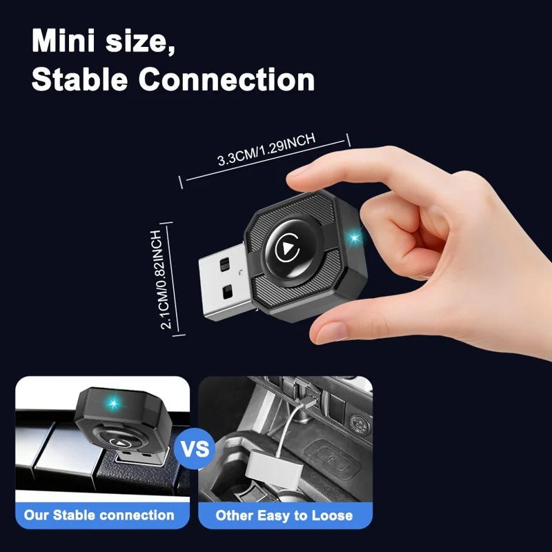 M32 2 in 1 AI Box Wireless Car Adapter for Car Play / Android Auto Vehicles Wired to Wireless Converter - Black