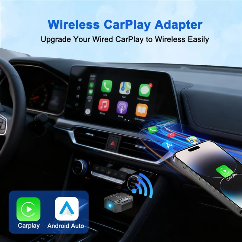 M36 2 in 1 Ai Box Wireless Car Adapter Car Play  /  Android Auto Wired to Wireless Converter for Vehicles