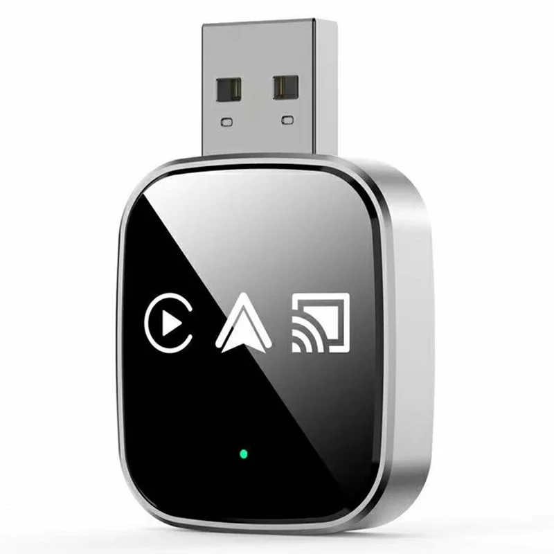 TYS-4222M 3 в 1 Зеркальный беспроводной адаптер для Car Play, преобразователь с проводного на беспроводной для автомобилей с Car Play / Android Auto, поддержка AirPlay — черный