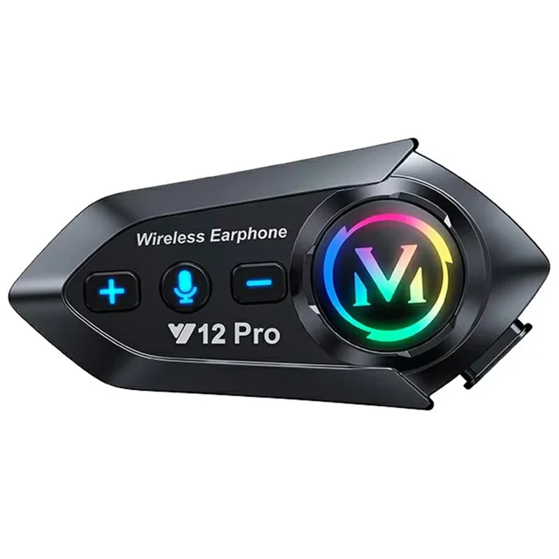 Y12 Pro Motorcycle Helmet Intercom Headset Wireless Hands-Free Earphones Hard Microphone for Riding