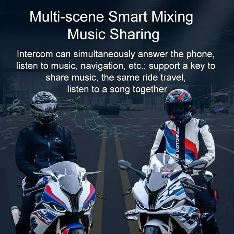 Y12 Pro Motorcycle Helmet Intercom Headset Wireless Hands-Free Earphones Hard Microphone for Riding