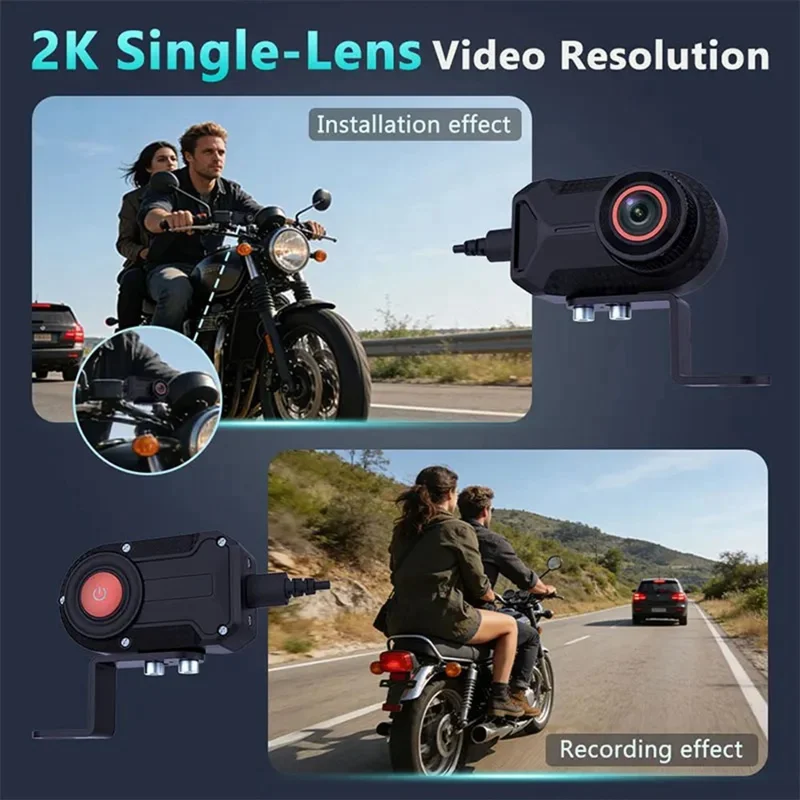 1080P HD Motorcycle Dash Cam IP66 Waterproof 170 Degree Wide Angle WiFi Camera for Riding Recording