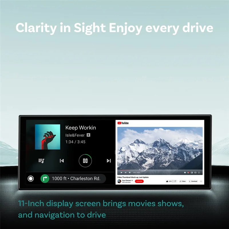 2GB + 32GB Wireless Car Play Android Auto Car Navigation 11.4 Inch Smart Car Display Screen