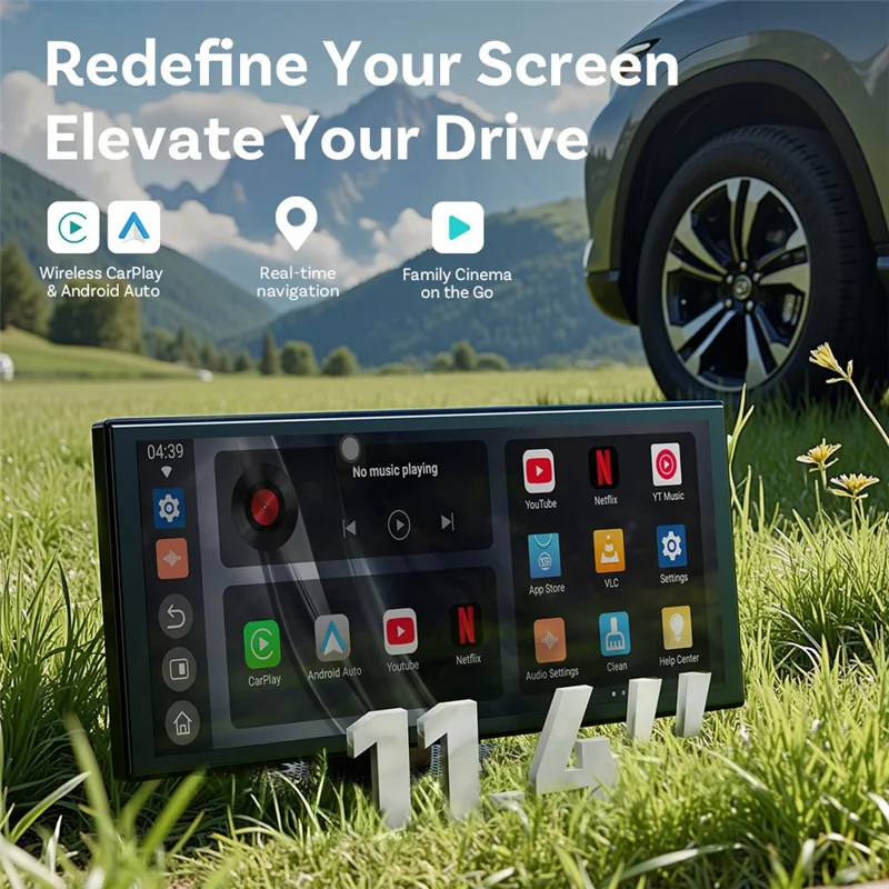 2GB + 32GB Wireless Car Play Android Auto Car Navigation 11.4 Inch Smart Car Display Screen