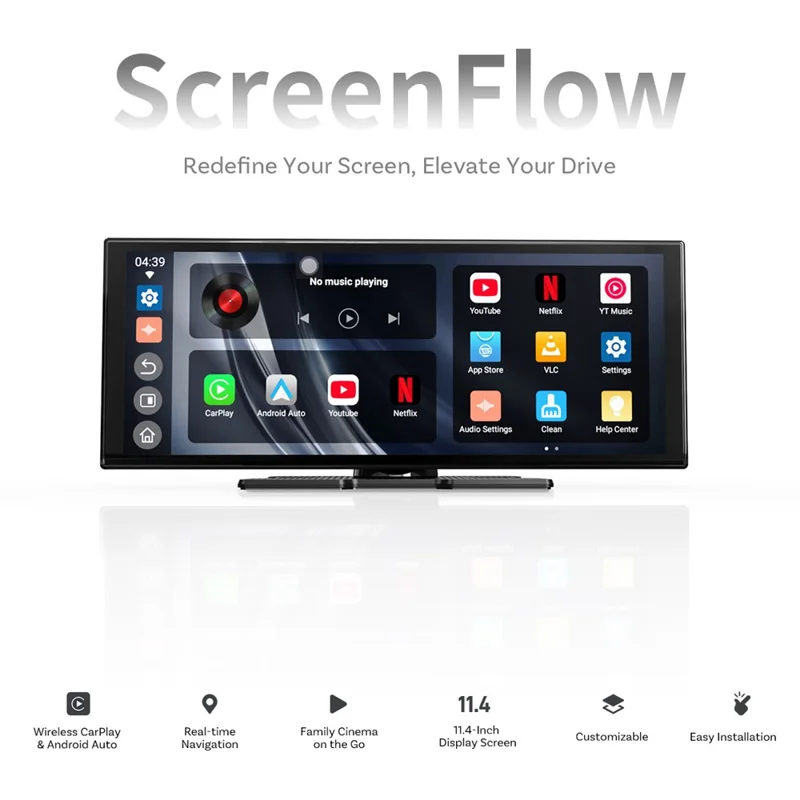 N95-M 4GB + 64GB Wireless Car Play Android Auto Car Navigation 11.4 Inch Smart Car Display Screen