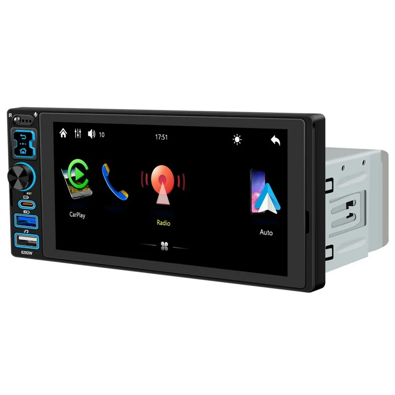 6292W 6.9 Inch Touchscreen Single DIN Car Stereo Radio Bluetooth-compatible Wireless CarPlay Android Auto FM Radio