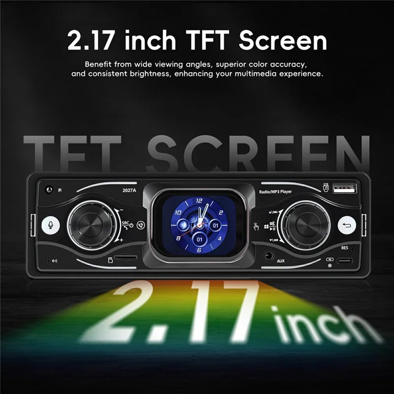 2027A 2.17 Дюймовый Сенсорный Экран Однодиновый Автомобильный Мультимедийный Проигрыватель Bluetooth FM / AM Радио с Управлением с Рулевого Колеса
