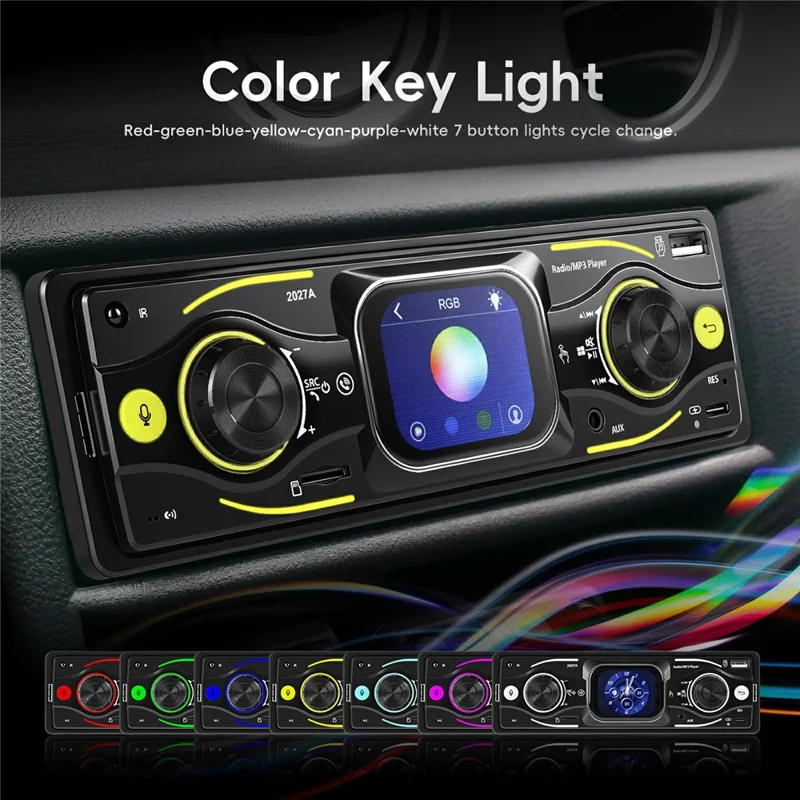 2027A 2.17 Дюймовый Сенсорный Экран Однодиновый Автомобильный Мультимедийный Проигрыватель Bluetooth FM / AM Радио с Управлением с Рулевого Колеса