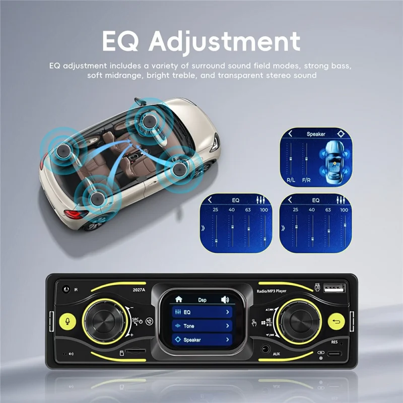 2027A 2.17 Дюймовый Сенсорный Экран Однодиновый Автомобильный Мультимедийный Проигрыватель Bluetooth FM / AM Радио с Управлением с Рулевого Колеса