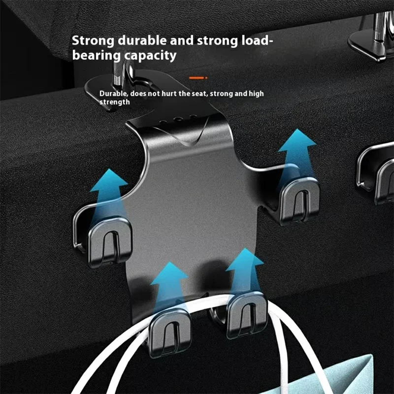 Car Seat Back Hook Multi-Functional Creative Storage Organizer for Car Interior Rear Seat Car Phone Holder - Black