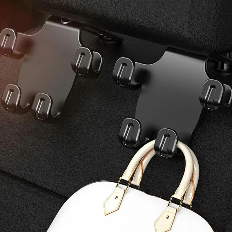 Car Seat Back Hook Multi-Functional Creative Storage Organizer for Car Interior Rear Seat Car Phone Holder - Black