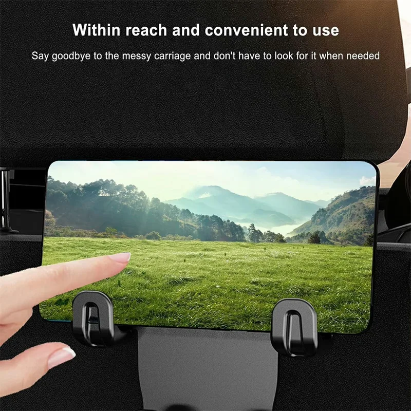 Car Seat Back Hook Multi-Functional Creative Storage Organizer for Car Interior Rear Seat Car Phone Holder - Black