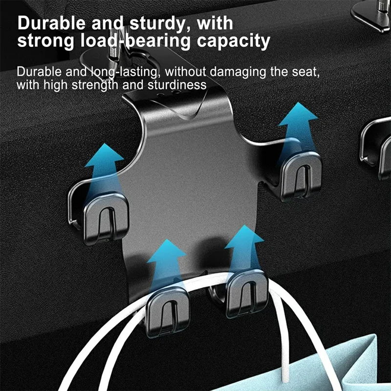 Car Seat Back Hook Multi-Functional Creative Storage Organizer for Car Interior Rear Seat Car Phone Holder - Black