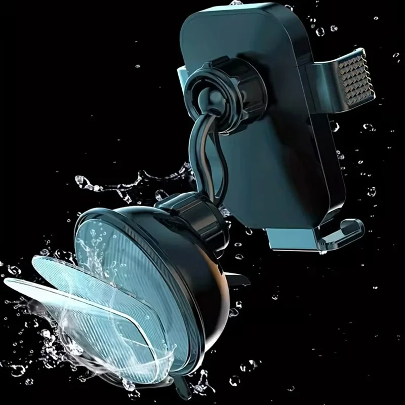 Car Dashboard Windshield Phone Mount Holder Suction Cup 360 Degree Adjustable Smartphone Stand - Black