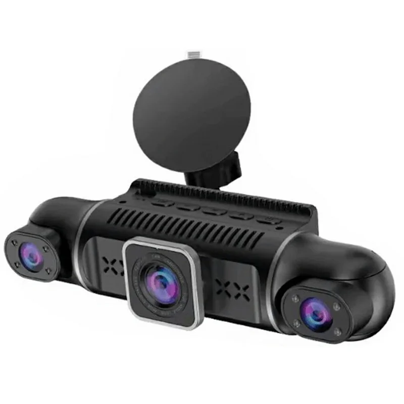 2K + 1080Px4 5 Channels 3.0 Inch Screen Car Dash Cam 24 Hour Parking Monitor Night Vision WiFi Camera Support OBD - Black