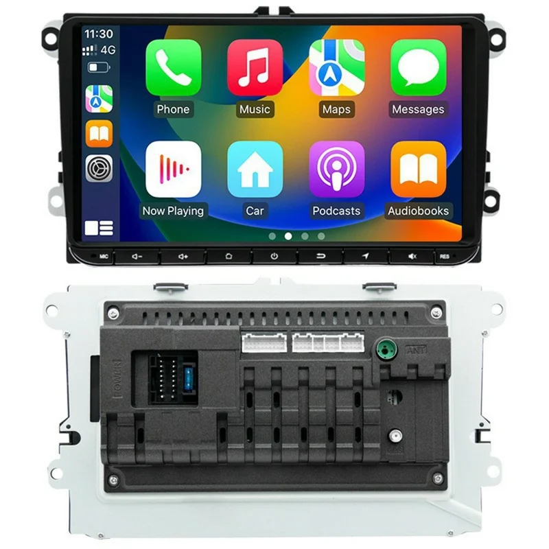 9 Inch CarPlay Android 9.0 Quad Core GPS Navigation Car Stereo Multimedia Player for Volkswagen 2003-2016, 2+32GB - Black