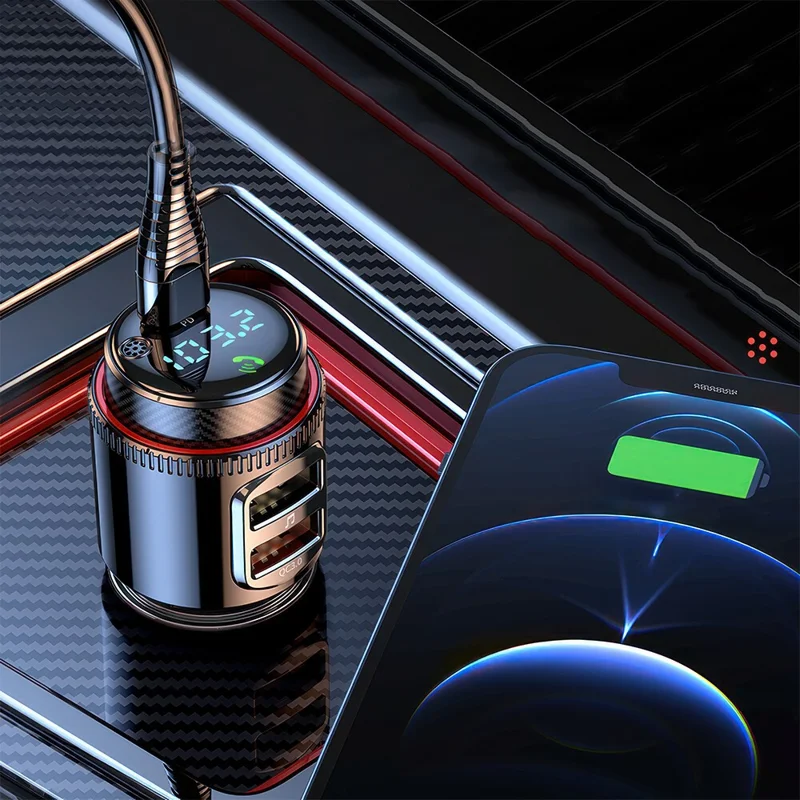 PD 30W + QC3.0 Car Charger Bluetooth-compatible MP3 Player FM Transmitter Hands Free Calling for Vehicle