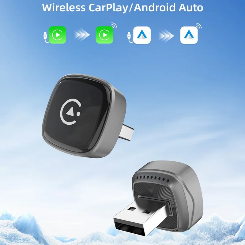 Mini Ultra 5 Wireless CarPlay Android Auto Adapter Konvertiert werkseitige Kabelverbindung in kabellose USB-Plug-and-Play-Car-Play-Dongle